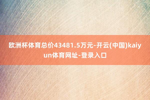 欧洲杯体育总价43481.5万元-开云(中国)kaiyun体育网址-登录入口