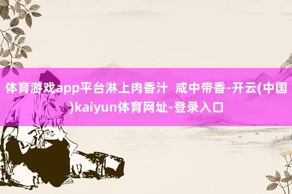 体育游戏app平台淋上肉香汁  咸中带香-开云(中国)kaiyun体育网址-登录入口